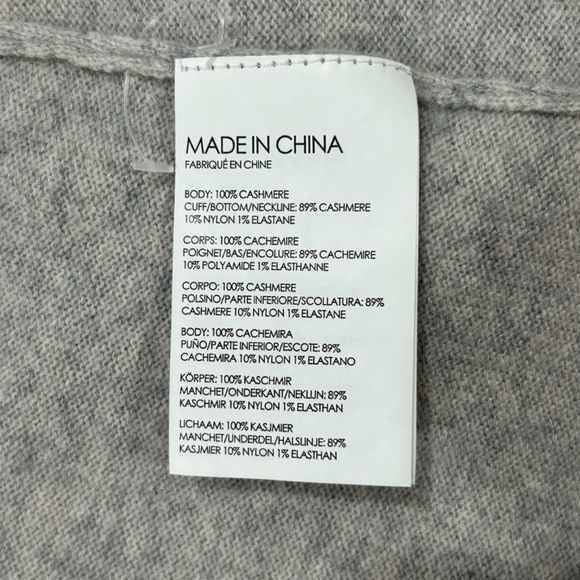 CLUB MONACO  Grey Fringe 100% Cashmere Cardigan  in Women's Size X-Small - Picture 5 of 6